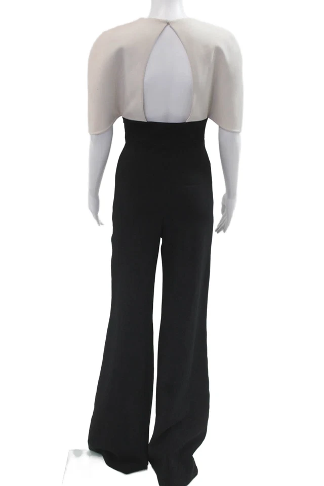 Mono para mujer Safiyaa beige cuello en V manga corta poliéster talla 4 Foto 3 de 4