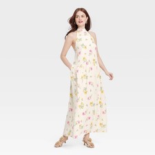 Women's Tie Neck Maxi Dress - A New Day