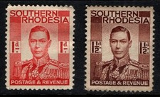 Southern Rhodesia 1937 King George VI 1d, 1½d SG41-42 Mint
