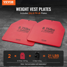 Weight Vest Plates 8.75LB Pair Steel Ergonomic Fit for Strength Training WODs