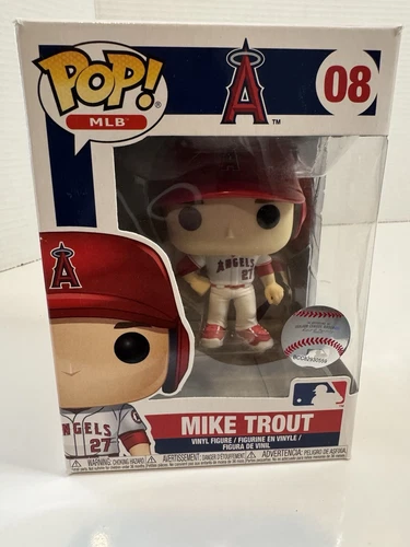 Funko Pop! Vinyl: Mike Trout #8 White Jersey MLB Angels- NIB