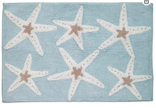Avanti Sequin Shells Beachy Cotton Bath Rug, 20" X 30" - Aqua NWT