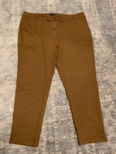 New Eileen Fisher Organic Cotton Cozy Stretch Slim Pant Dark Clay Sz 18W