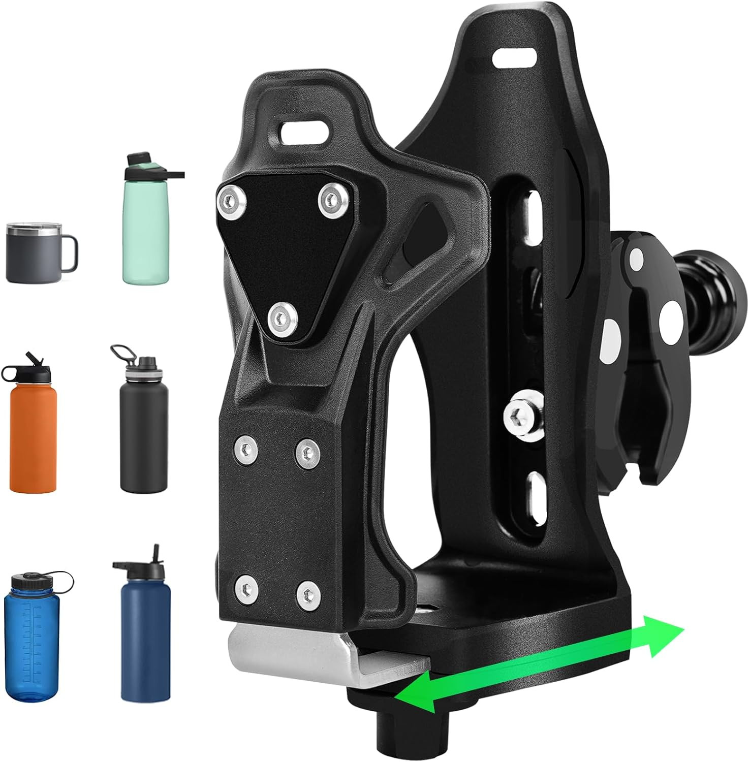 Upgraded Motorcycle ATV Cup Holder anti Theft, Extra Large Bike Water Bottle Hol