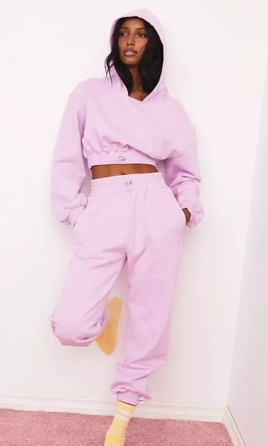 NWT L / XL For Love & Lemons Josie Sweatsuit SET Hoodie (L) + Joggers (XL)  Pink