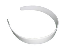 WHOLESALE Lot 36 White Plastic HEADBANDS 1" WIDE Tapered Ends Free Shipping