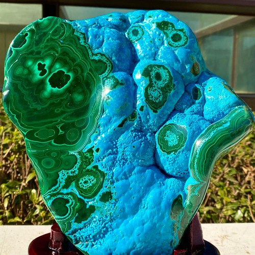 7.56LB Natural Chrysocolla/Malachite transparent cluster rough mineral sample - Picture 9 of 11
