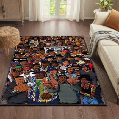 洋楽 g-rap 30 at 6 D-Town Representin Hip Hop Legends Rug, Vibrant and Detailed Design Featuring Iconic