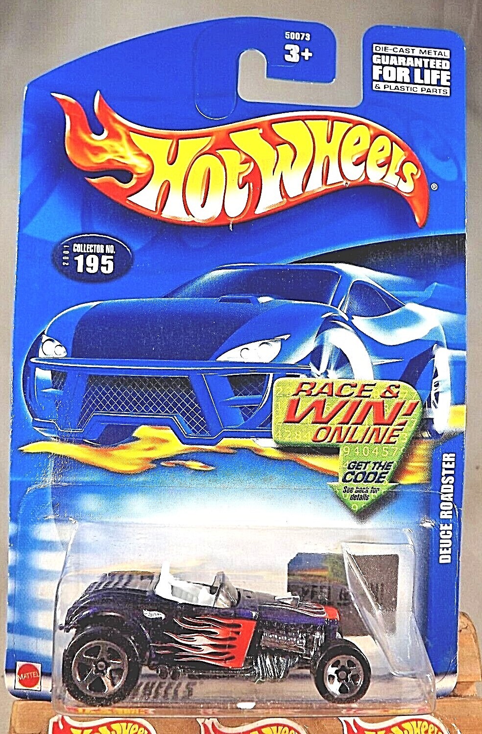 2001 Hot Wheels Mainline/Collector #195 DEUCE ROADSTER Purple w/Chrome 5 Spokes