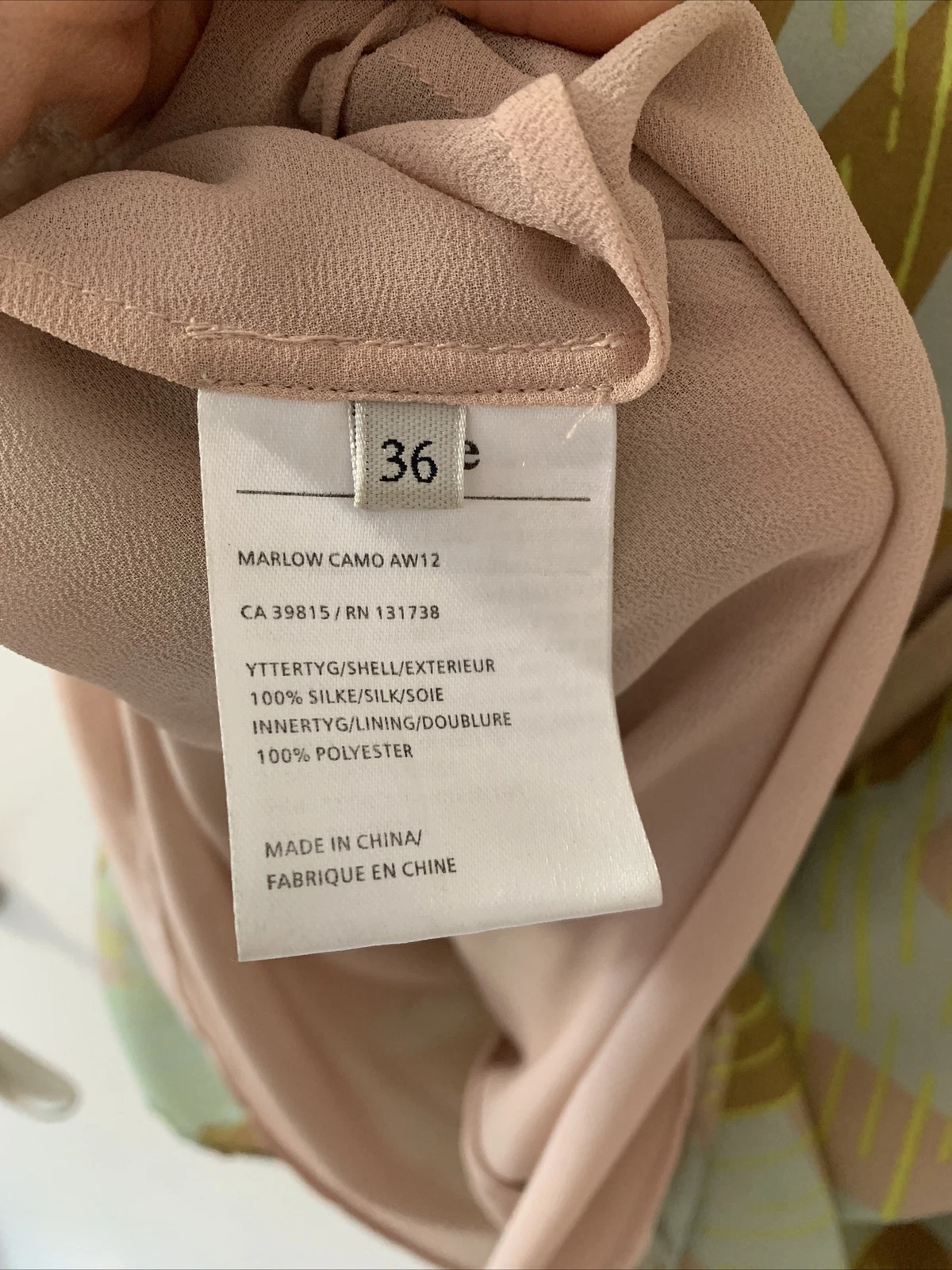 ACNE STUDIOS ABITO MIMETICO ASTRATTO IN SETA STAMPATO TAGLIA 36 (UK8)