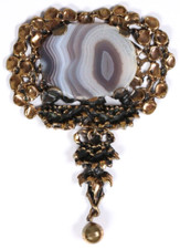 PENTTI SARPANEVA Bronze Achat Anhänger Collier Finnland signiert 1970's pendant