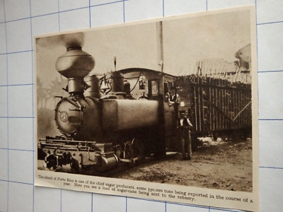 Puerto Rico Zuckerproduzenten Eisenbahn Zug Dampflok auf dem Weg zur Raffinerie um 1930