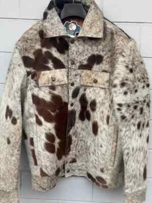 Men's Cowhide Hair on Pony Skin Jacket, Stylish Western Real Cowhide Outerwear