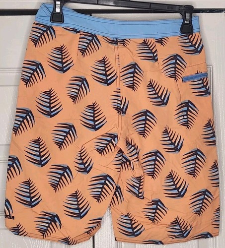 *NWT* Patagonia Board Shorts Orange Hawaiian Palms of My Hearth Boys Size 12 - Picture 4 of 6