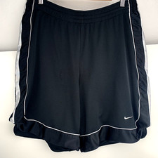 Nike Vintage Short Mesh Black 9 inch Size XL Basketball Satin Trim Gray Tag Y2K
