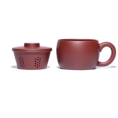 Infuser Mug Real Yixing Zisha Office Tea Cup With Handle Lid Old Purple Clay New - Picture 8 of 8