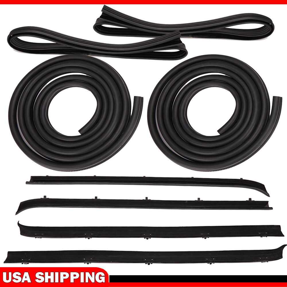 Chevy GMC Truck Front Door Window Run Sweep Felts Weatherstrip Seal Kit Set