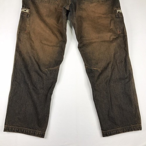 Barefox Mens Sz 40 Pimp Juice Jeans Black/Orange Heavy Denim Hip Hop Streetwear - 第 5/14 張圖片