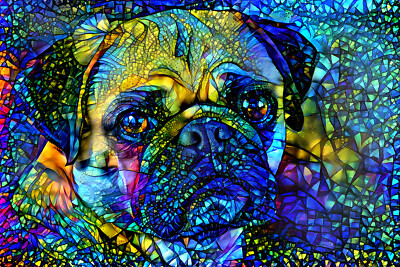 Goodway Puzzles Stained Glass Dog - Otis 1000 Piece Jigsaw Puzzle By Peggy Colli