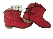 BNWT Little Girl Sz 5 Rivers Doghouse Brand Dusty Red Western Style Ankle Boots
