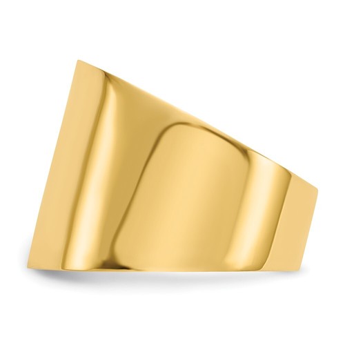 14k Yellow Gold 15mm Flat-top Tapered Cigar Band Ring for Women Size 7 - Picture 4 of 6