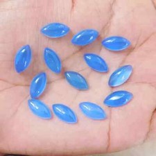  WHOLESALE NATURAL BLUE CHALCEDONY CABOCHON MARQUISE SHAPE LOOSE GEMSTONE