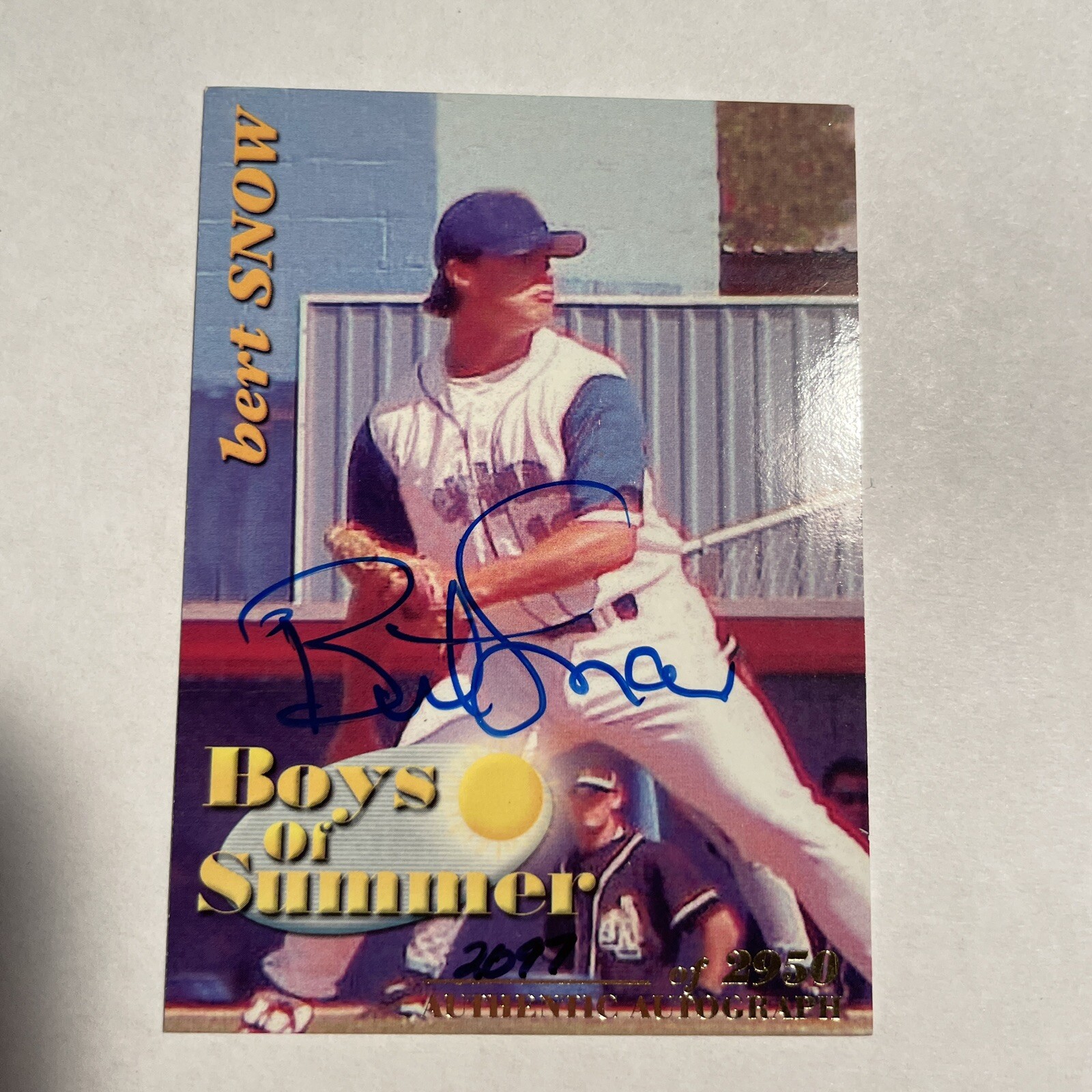 2001 Royal Rookies Throwbacks Boys of Summer /2950 Bert Snow Rookie Auto RC