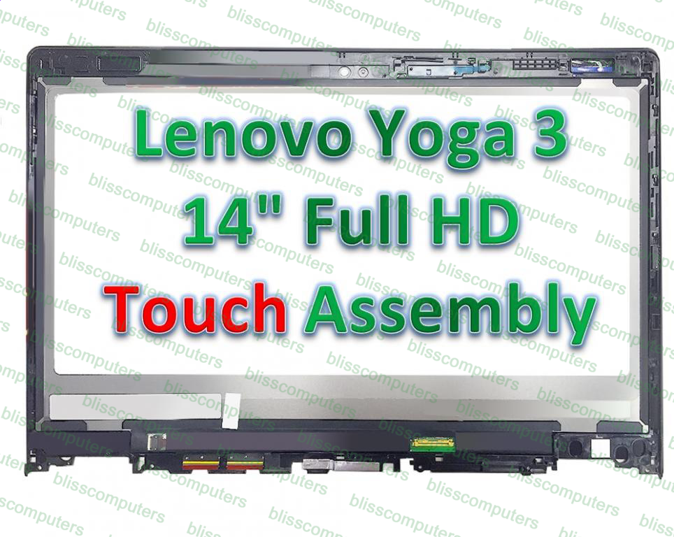 LENOVO YOGA 3 14 80JH0025US Laptop LCD Touch Screen Assembly Digitizer Bezel