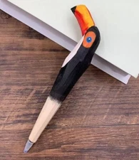Toucan Wooden Pen Hand Carved Wood Ballpoint Hand Made Handcrafted V29