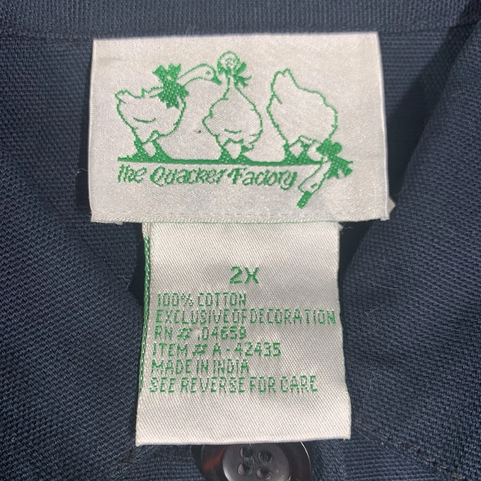 The Quacker Factory Womens 2X Lined Shacket Beaded Embroidered Black Canvas - Image 3 of 4