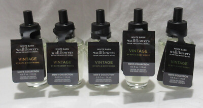 White Barn Bath & Body Works Wallflower Bulb Lot of 5 VINTAGE MEN'S COLLECTION