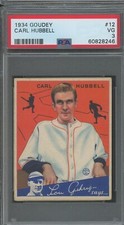 Carl Hubbell 1934 Goudey #12 ** PSA 3 ** Hall of Fame / Sharp Card / Centered !