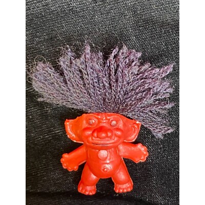 Vintage Pair of Angry Mini Trolls Green & Dark Red 2.25
