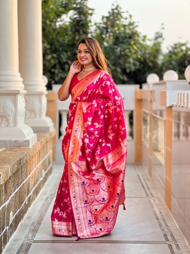 Party Wear Saree Blouse Bollywood Bridal Silk Bollywood Sari Indian Wedding New - Picture 129 of 169