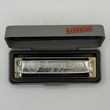 Read VTG M Hohner Marine Band Harmonica Key Of D No 1896 Germany With Case