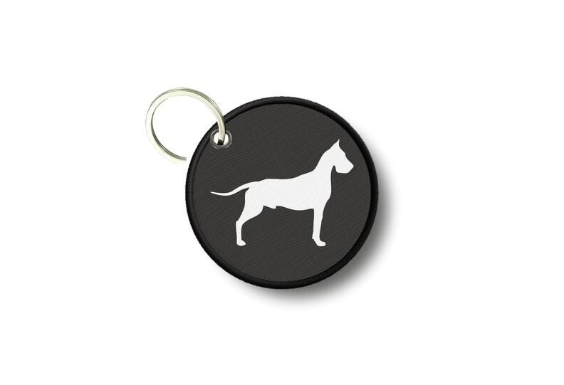 Keychain round printed double-sided Great Dane