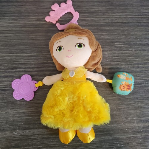 Kids Preferred Disney Princess Belle Plush Activity 10" Squeaker Teether Clip
