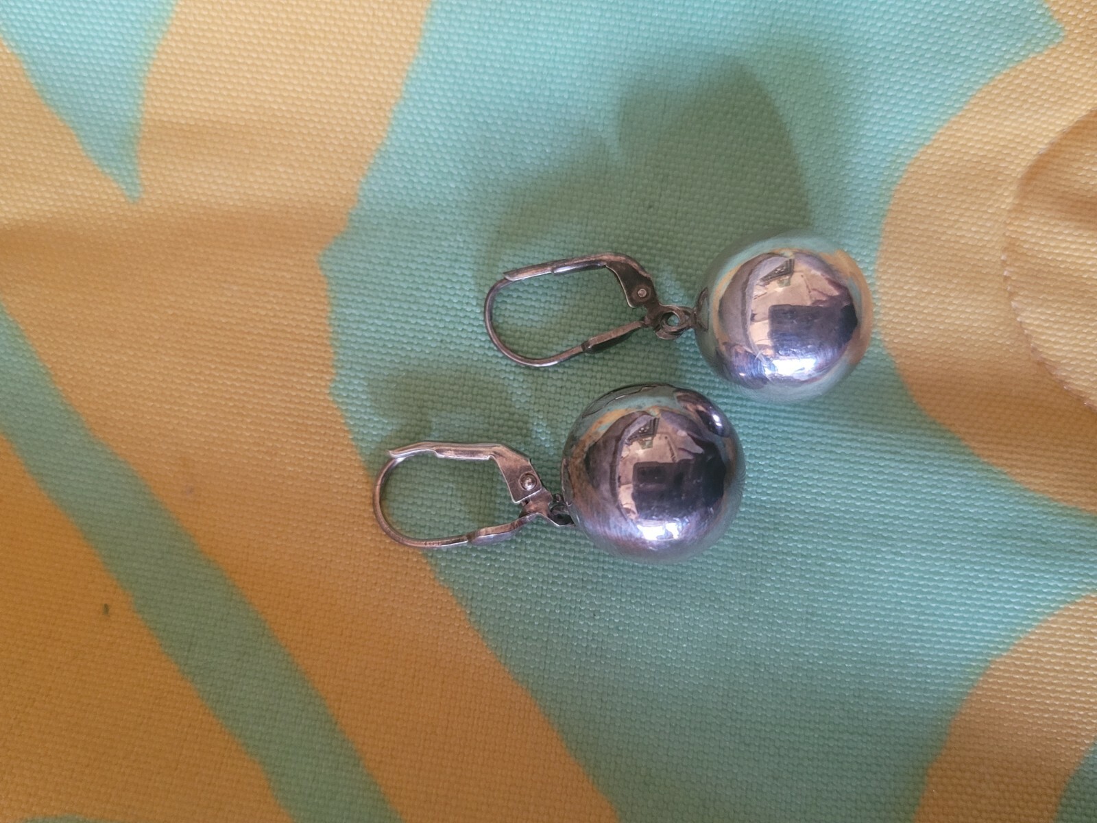 Vintage Mexican SOLID Sphere Sterling Silver Earr… - image 3