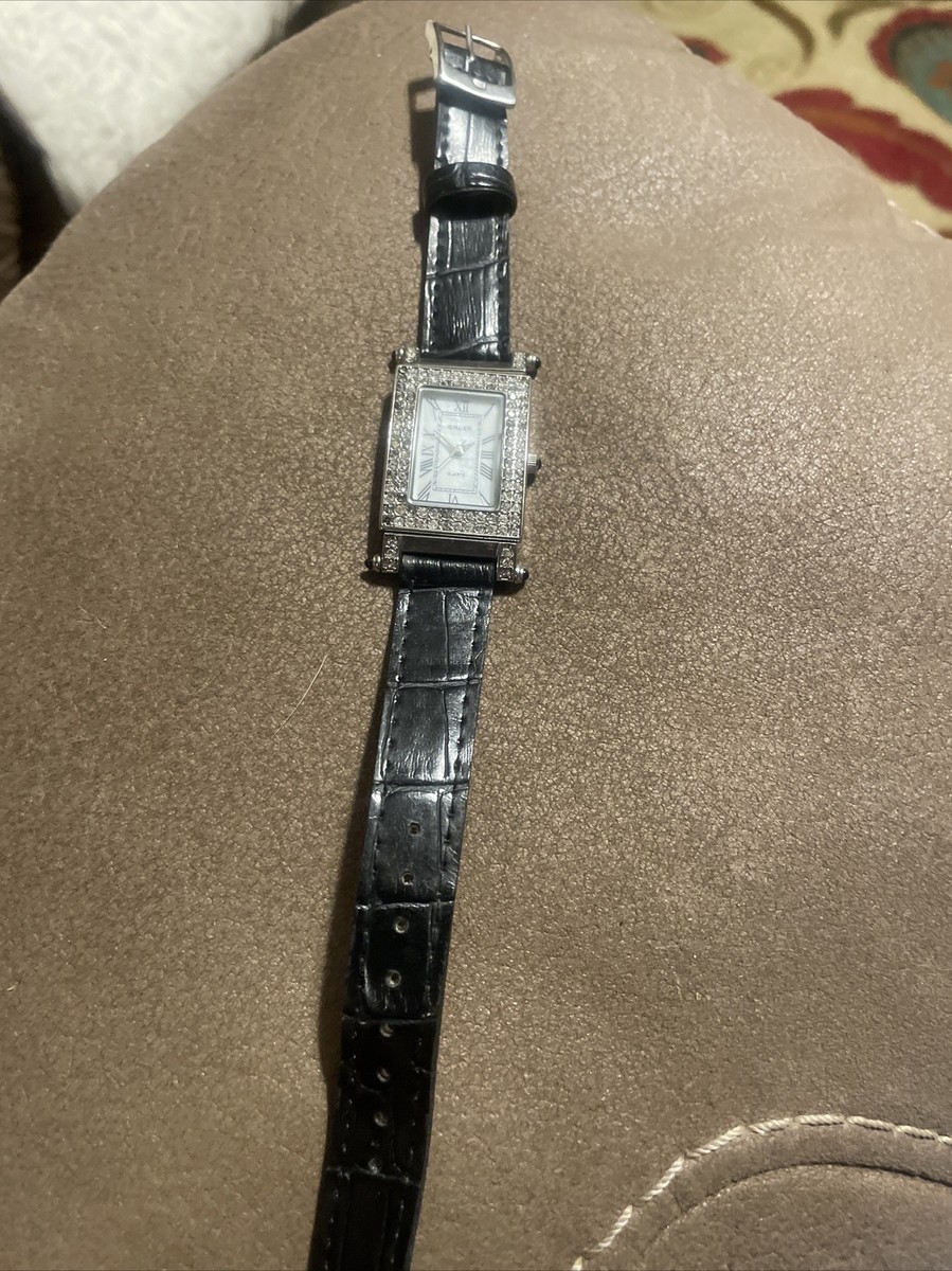 New Vintage Gruen Quartz Watch w/ Crystal Enhanced Bezel 