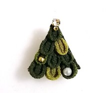 Broche arbre vert "Tsumami Zaiku" produits traditionnels japonais, unique en ...
