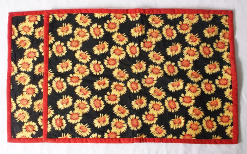 Sunflowers All Over Fabric -Set of 2 Placemats-Handmade Pizazz Creations - Picture 1 of 4