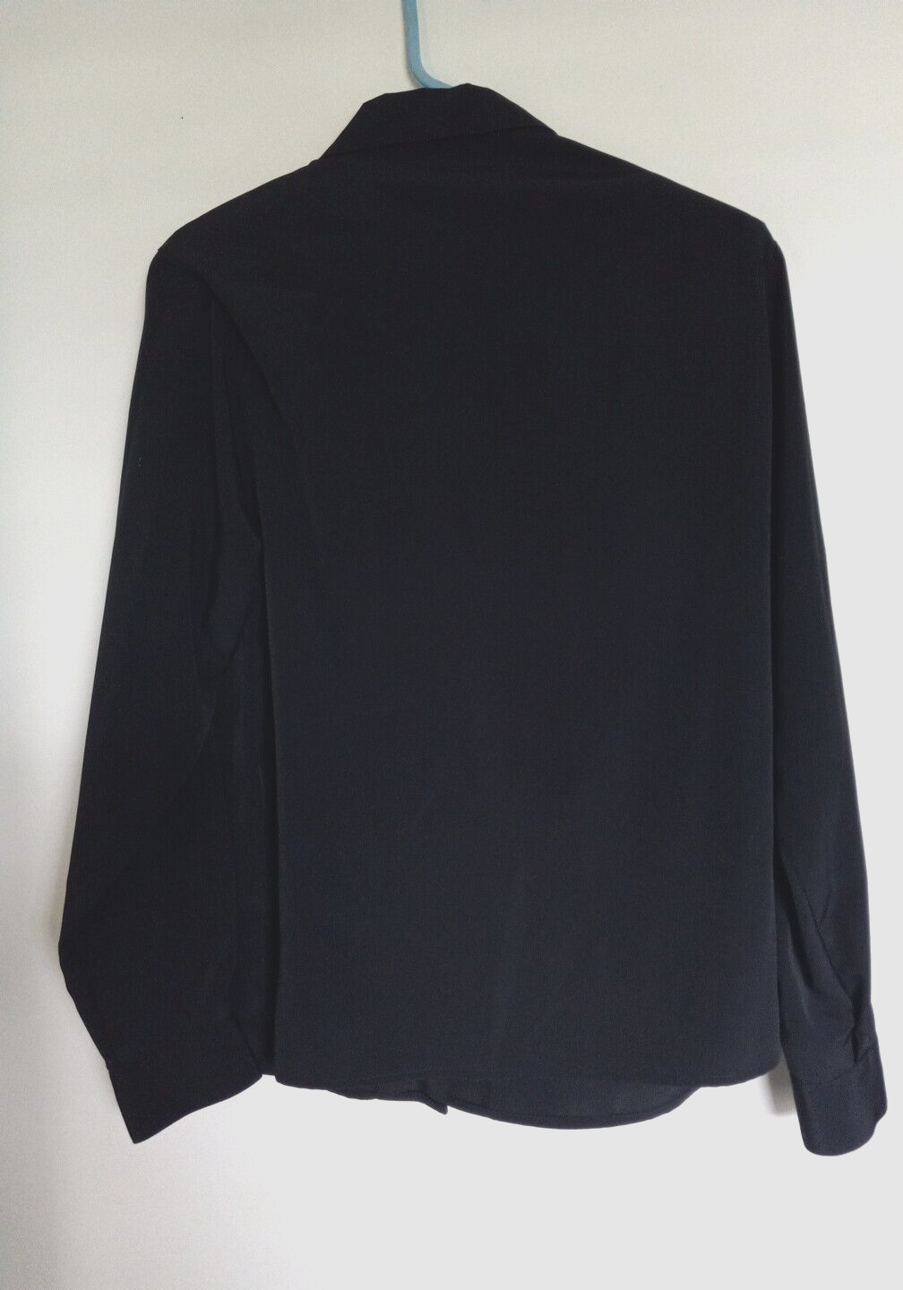 SAINT LAURENT Camicetta vintage anni 80 90 Yves St Claire nero intenso con bottoni taglia 10P spalline