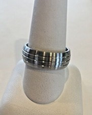 Striped Cobalt Wedding Band Size 9.75, 8mm Wide