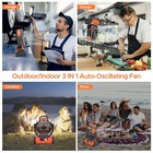 Upgraded 20000mAh Remote Control Camping Home Fan with LED Lights