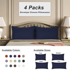 4 Packs No Zipper Pillow Cases Covers Soft Brushed Microfiner Pillowcases