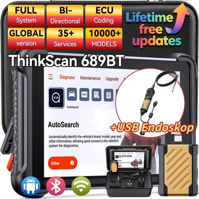 ThinkScan 689BT+USB Endoscope car OBD2 Scanners Auto Bidirectional 35+ Service