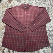 Vintage Burberrys Red Green Plaid Button Down Shirt Made In USA Men  s Size XL