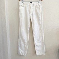 Ike Behar New York Mens White Straight Leg 5 Pocket Linen Pants Size 35