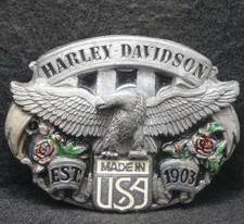 XB23125 VINTAGE 1988 HARLEY-DAVIDSON MOTORCYCLES MENS PEWTER BELT BUCKLE