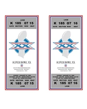 CHICAGO BEARS SUPER BOWL 20 (2) COMMEMORATIVE GAME TIX